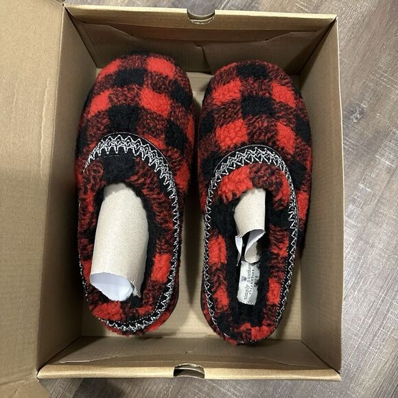 Simply Southern Platform Mule Clog Slipper Buffalo Plaid Size 9 Women’s Red - Picture 9 of 10